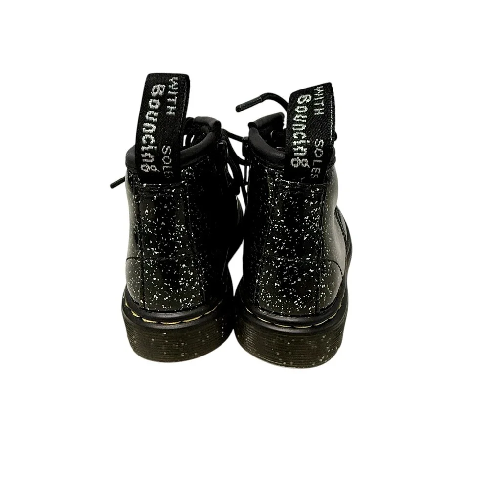 Dr. Martens 1460 Toddler 6 Black Cosmic Glitter Lace Up Zip Combat Boots Grunge